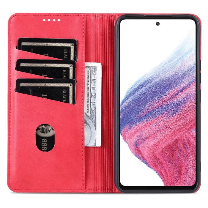 AZNS - AZNS Samsung Galaxy A55 5G Fodral PU Läder - Röd