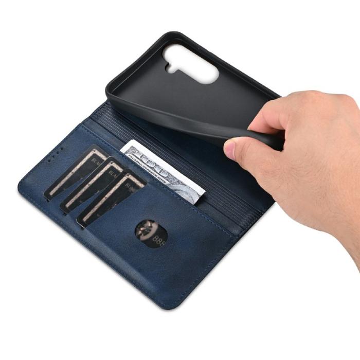 AZNS - AZNS Samsung Galaxy A56 5G Fodral Äkta läder - Blå