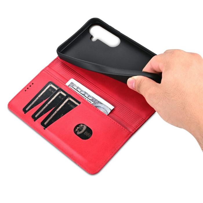 AZNS - AZNS Samsung Galaxy A56 5G Fodral Äkta läder - Röd