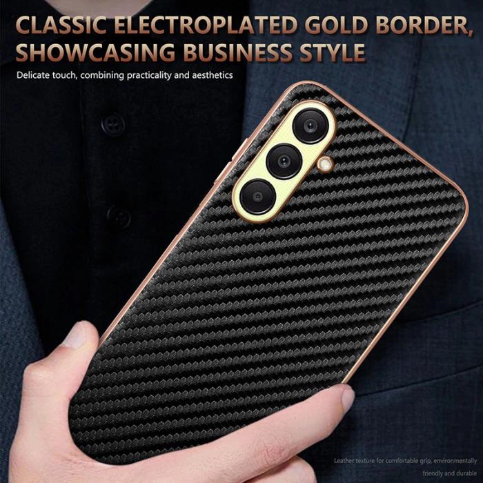 AZNS - AZNS Samsung Galaxy A56 5G Fodral - Elektropläterad Kolfiber PU + TPU - Svart