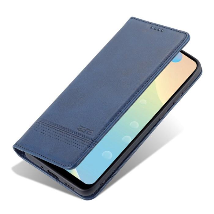 AZNS - AZNS Samsung Galaxy A73 5G Fodral Äkta läder - Blå