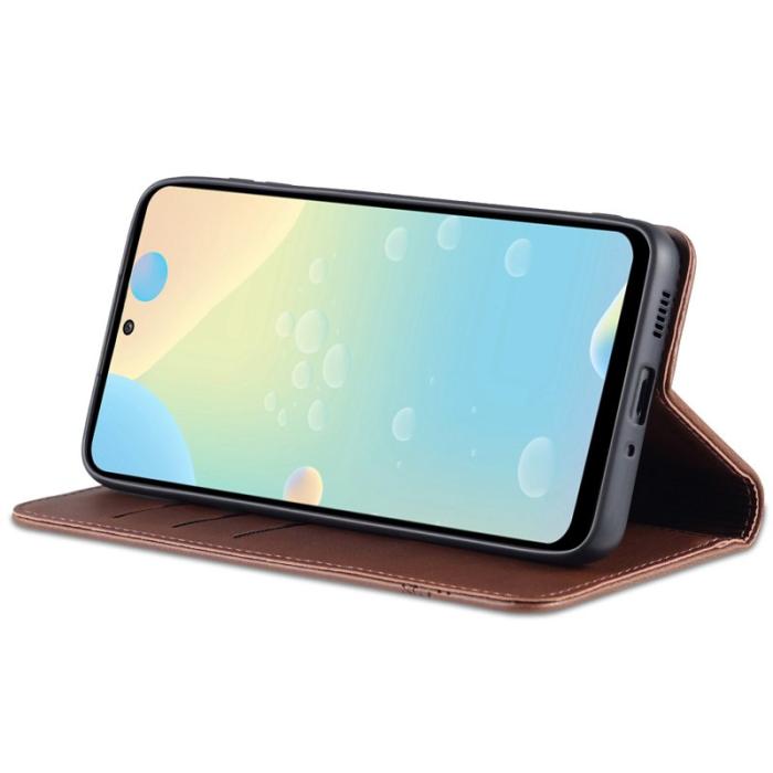 AZNS - AZNS Samsung Galaxy A73 5G Fodral Äkta läder - Kaffe