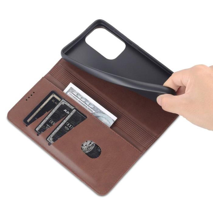 AZNS - AZNS Samsung Galaxy A73 5G Fodral Äkta läder - Kaffe