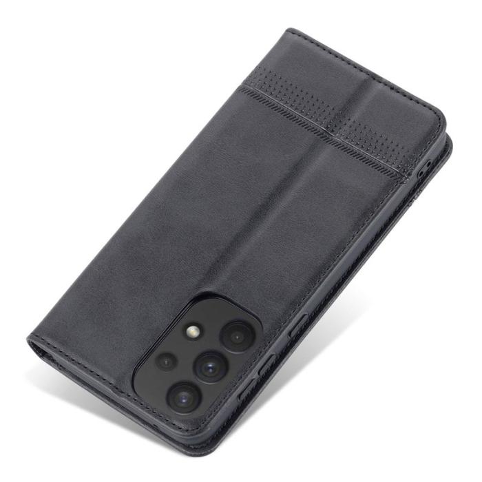 AZNS - AZNS Samsung Galaxy A73 5G Fodral Äkta läder - Svart