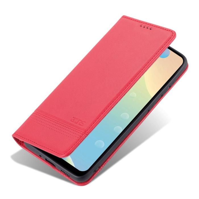 AZNS - AZNS Samsung Galaxy A73 Fodral Äkta läder - Röd
