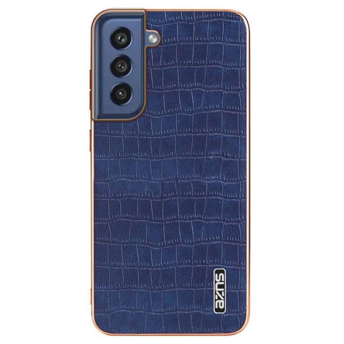 AZNS - AZNS Samsung Galaxy S21 FE 5G Fodral Äkta läder - Blå