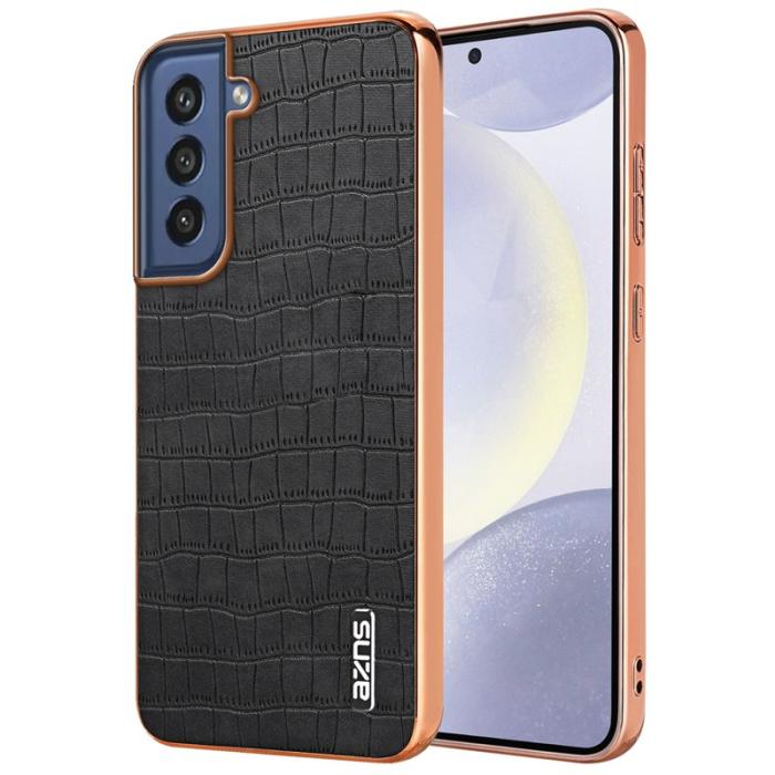 AZNS - AZNS Samsung Galaxy S21 FE 5G Fodral Äkta läder - Svart