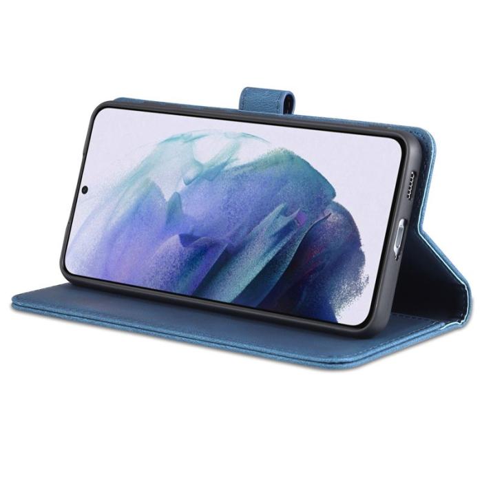 AZNS - AZNS Samsung Galaxy S21 FE 5G Fodral PU Läder - Blå