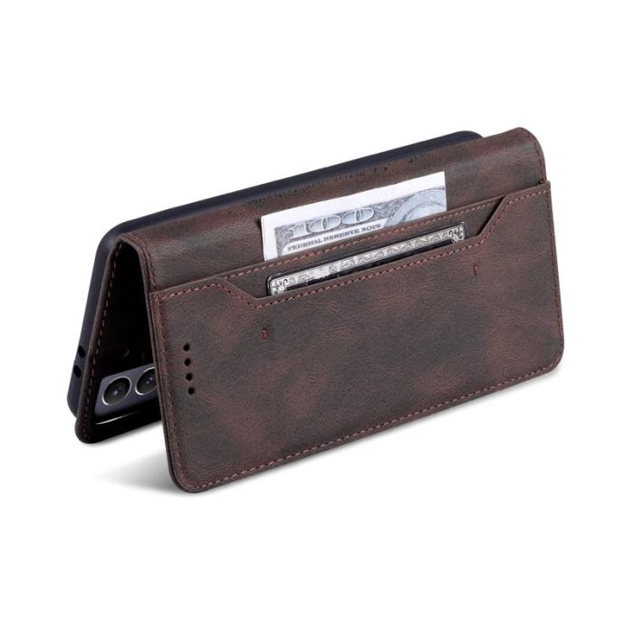 AZNS - AZNS Samsung Galaxy S21 FE 5G Fodral PU Läder - Brun