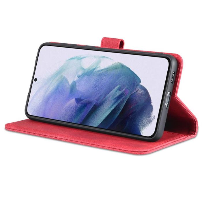 AZNS - AZNS Samsung Galaxy S21 FE Fodral PU Läder - Röd