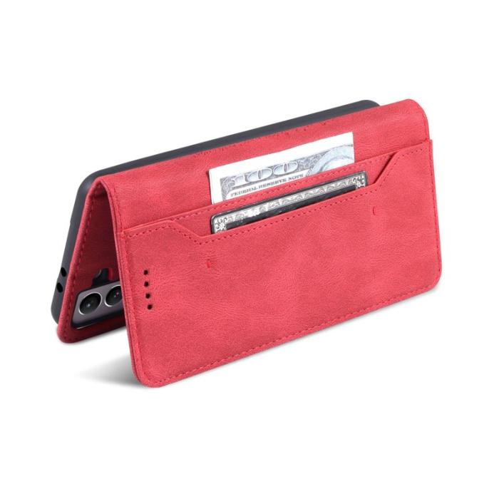 AZNS - AZNS Samsung Galaxy S21 FE Fodral PU Läder - Röd