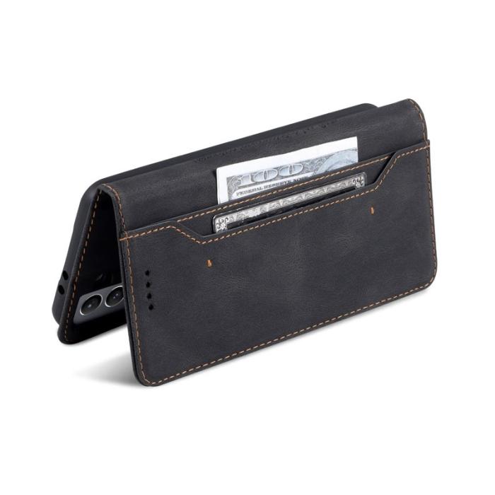 AZNS - AZNS Samsung Galaxy S21 FE Fodral PU Läder - Svart