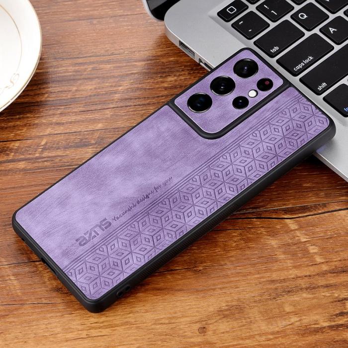 AZNS - AZNS Samsung Galaxy S21 Ultra 5G Fodral Äkta läder - Lila