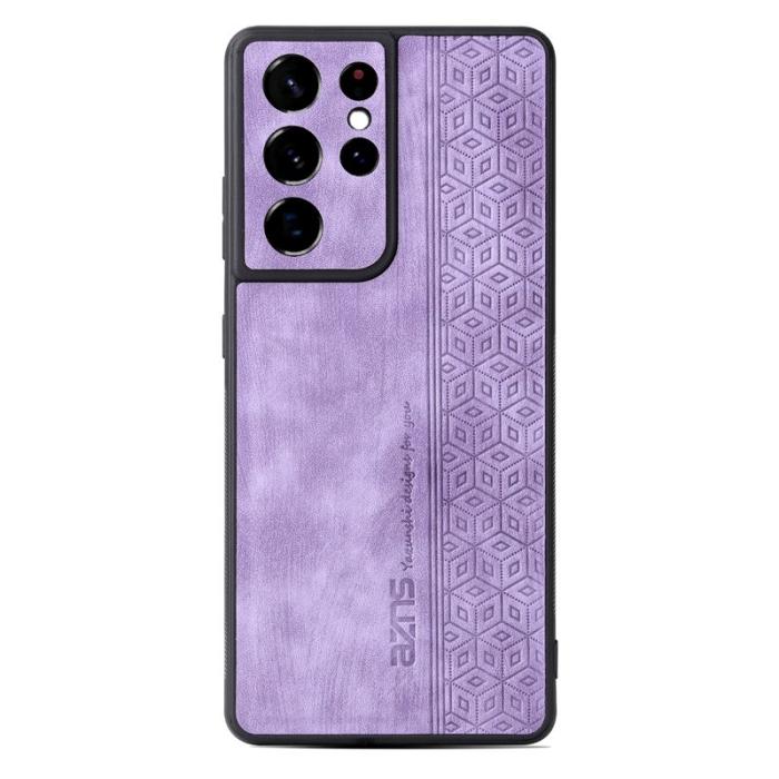 AZNS - AZNS Samsung Galaxy S21 Ultra 5G Fodral Äkta läder - Lila