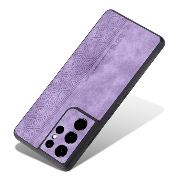 AZNS - AZNS Samsung Galaxy S21 Ultra 5G Fodral Äkta läder - Lila