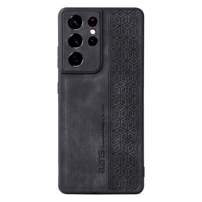 AZNS - AZNS Samsung Galaxy S21 Ultra 5G Fodral Äkta läder - Svart