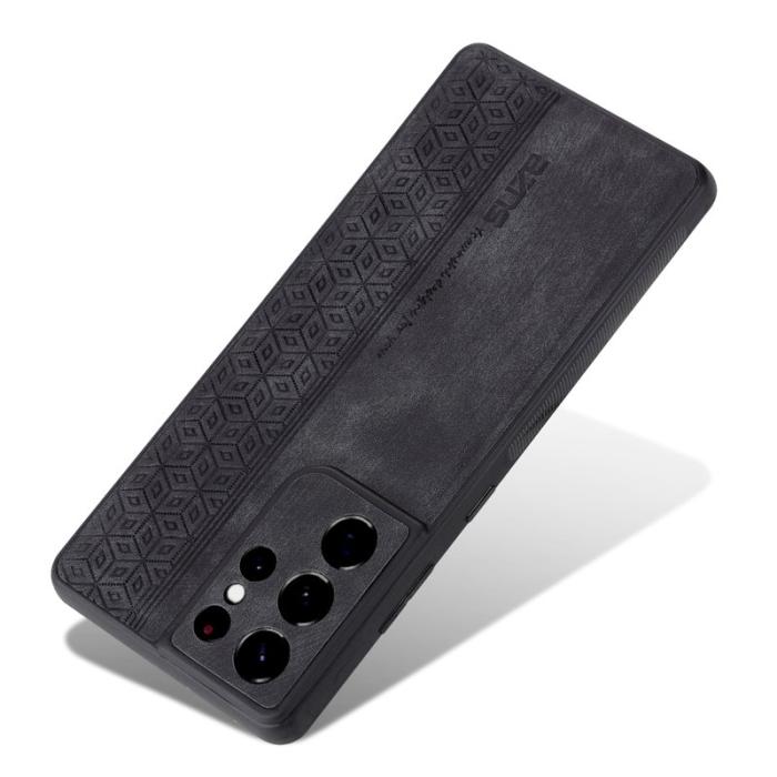 AZNS - AZNS Samsung Galaxy S21 Ultra 5G Fodral Äkta läder - Svart