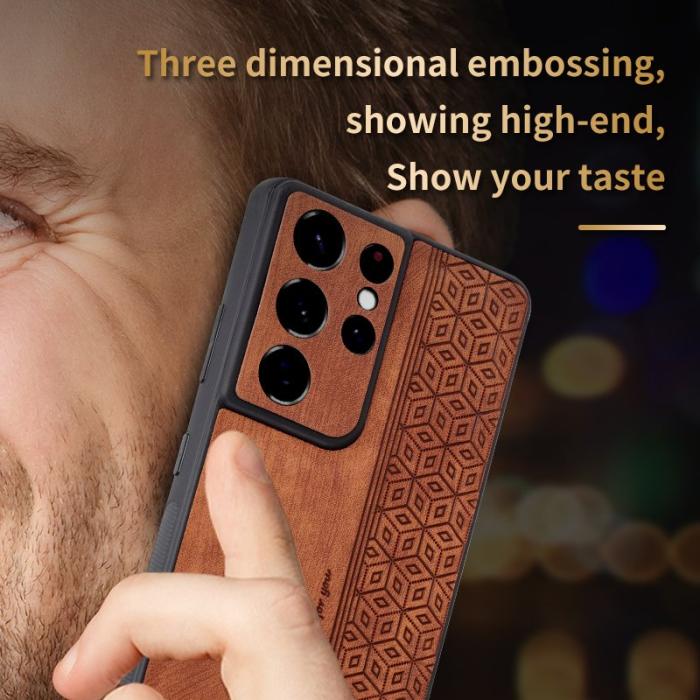 AZNS - AZNS Samsung Galaxy S21 Ultra 5G Fodral Äkta läder - Svart