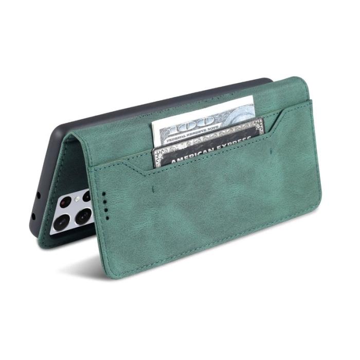 AZNS - AZNS Samsung Galaxy S21 Ultra Fodral - PU Läder - Grön