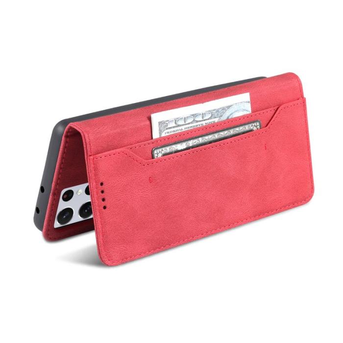 AZNS - AZNS Samsung Galaxy S21 Ultra Fodral - PU Läder - Röd