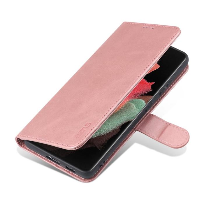 AZNS - AZNS Samsung Galaxy S21 Ultra Fodral - PU Läder - Roséguld
