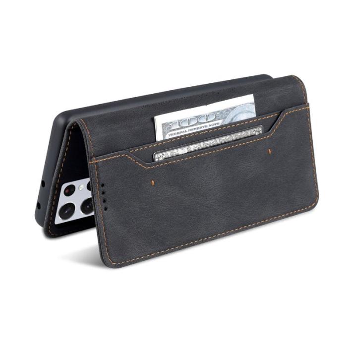 AZNS - AZNS Samsung Galaxy S21 Ultra Fodral - PU Läder - Svart