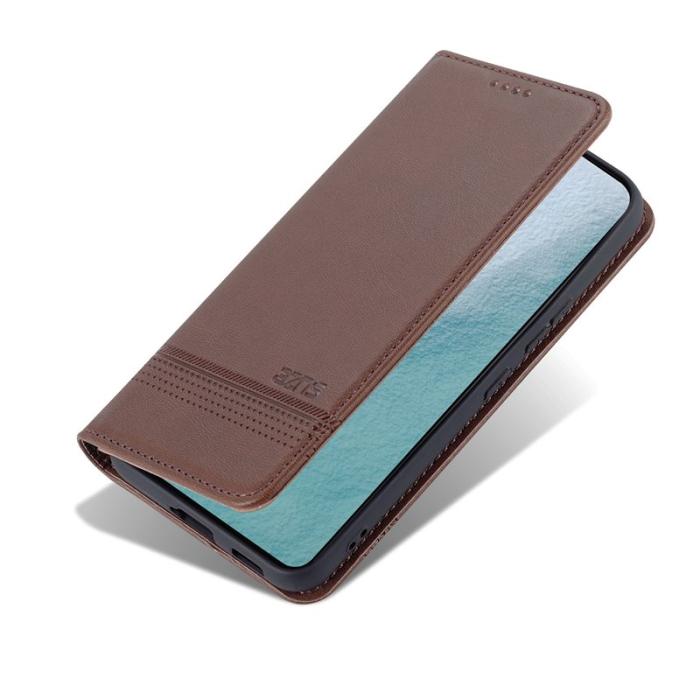 AZNS - AZNS Samsung Galaxy S22 5G Plånboksfodral Konstläder - Brun