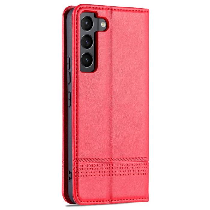 AZNS - AZNS Samsung Galaxy S22 5G Plånboksfodral Konstläder - Röd