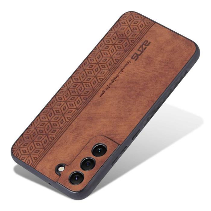 AZNS - AZNS Samsung Galaxy S22 5G Fodral i PU-läder - Brun