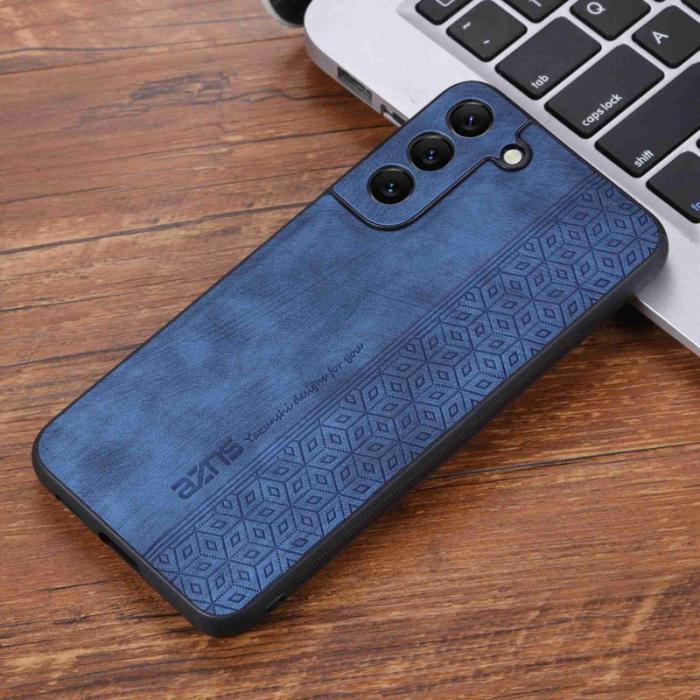 AZNS - AZNS Samsung Galaxy S22 5G Fodral - Imprinted PU Läder - Blå
