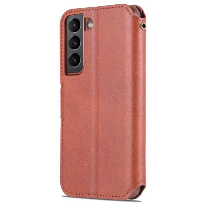 AZNS - AZNS Samsung Galaxy S22 5G Plånboksfodral Konstläder - Brun