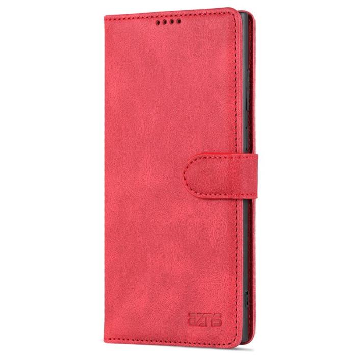 AZNS - AZNS Samsung Galaxy S22 Ultra 5G Fodral i PU-läder - Röd