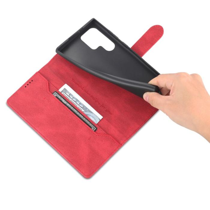 AZNS - AZNS Samsung Galaxy S22 Ultra 5G Fodral i PU-läder - Röd