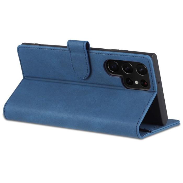AZNS - AZNS Samsung Galaxy S22 Ultra 5G Fodral - PU Läder - Blå