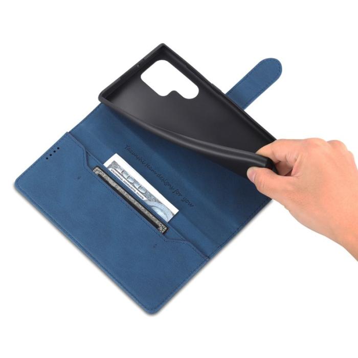 AZNS - AZNS Samsung Galaxy S22 Ultra 5G Fodral - PU Läder - Blå