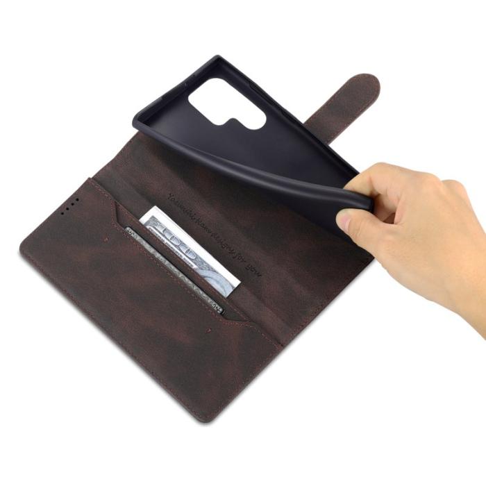 AZNS - AZNS Samsung Galaxy S22 Ultra 5G Fodral - PU Läder - Brun