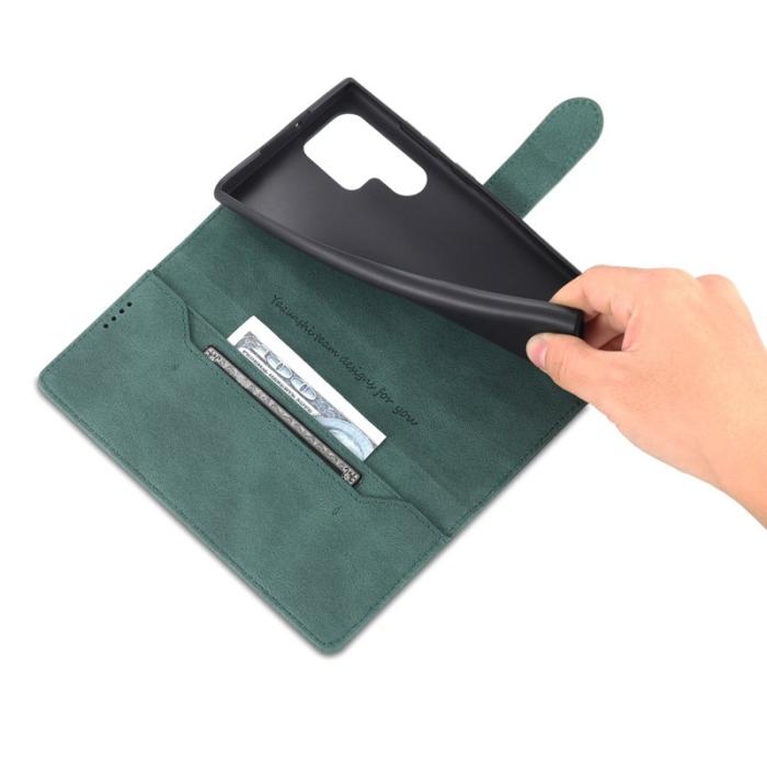 AZNS - AZNS Samsung Galaxy S22 Ultra 5G Fodral - PU Läder - Grön