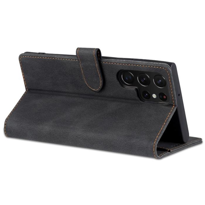 AZNS - AZNS Samsung Galaxy S22 Ultra 5G Fodral - PU Läder - Svart