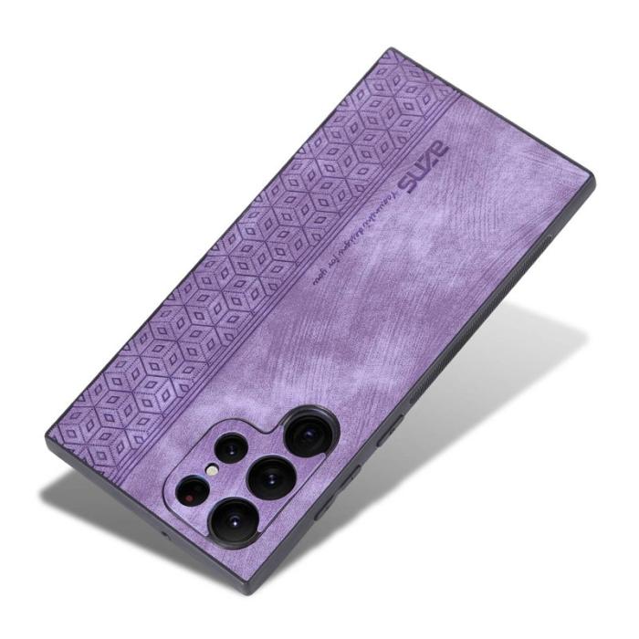 AZNS - AZNS Samsung Galaxy S22 Ultra Fodral Äkta läder - Lila