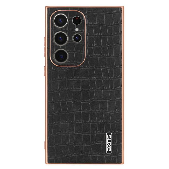 AZNS - AZNS Samsung Galaxy S22 Ultra Fodral Äkta läder - Svart