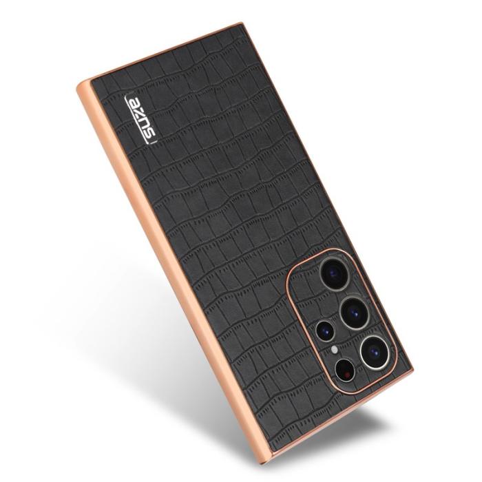 AZNS - AZNS Samsung Galaxy S22 Ultra Fodral Äkta läder - Svart