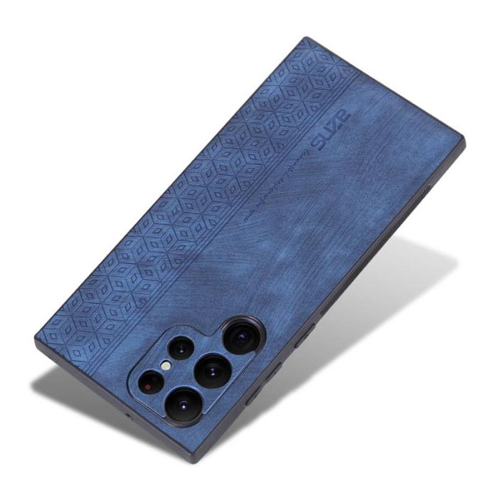 AZNS - AZNS Samsung Galaxy S22 Ultra Fodral - PU läder - Blå