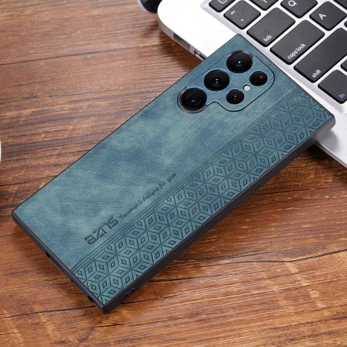 AZNS - AZNS Samsung Galaxy S22 Ultra Fodral PU Läder - Grön