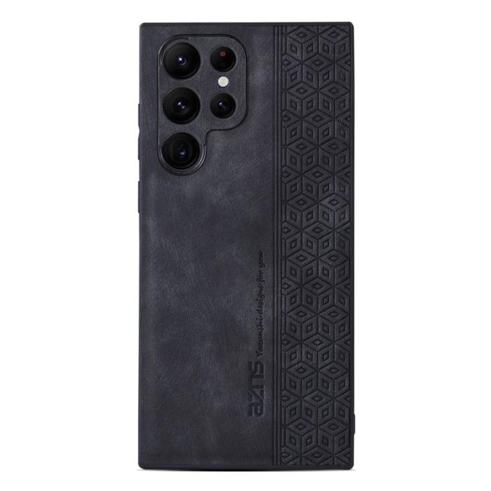 AZNS - AZNS Samsung Galaxy S22 Ultra Fodral PU Läder - Svart