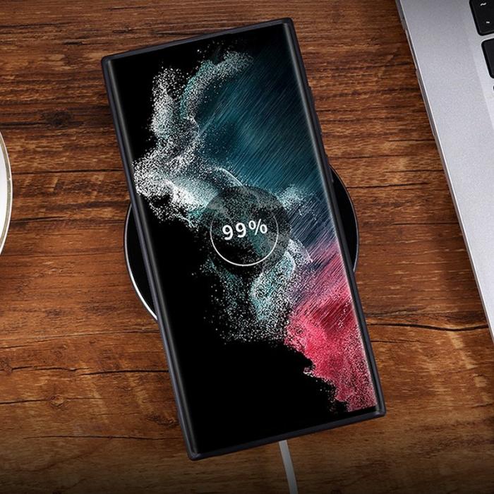 AZNS - AZNS Samsung Galaxy S22 Ultra Fodral PU Läder - Svart