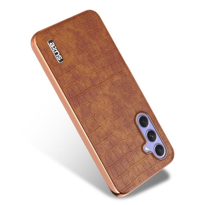 AZNS - AZNS Samsung Galaxy S23 FE Fodral Äkta läder - Brun