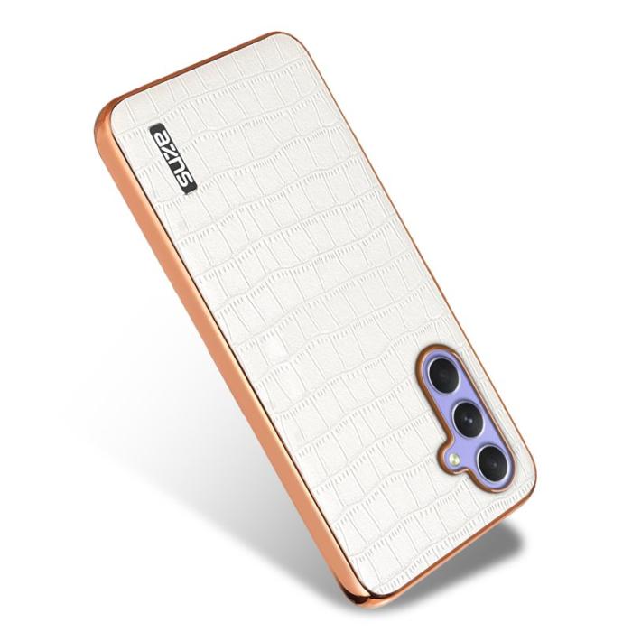 AZNS - AZNS Samsung Galaxy S23 FE Fodral Äkta läder - Vit