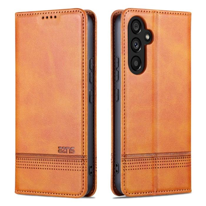 AZNS - AZNS Samsung Galaxy S23 FE Fodral Flip PU Läder - Brun