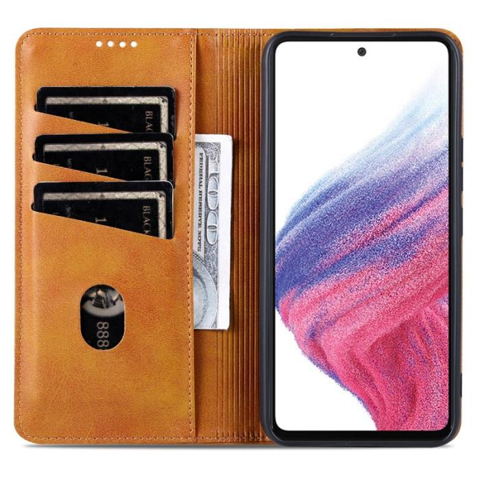 AZNS - AZNS Samsung Galaxy S23 FE Fodral Flip PU Läder - Brun