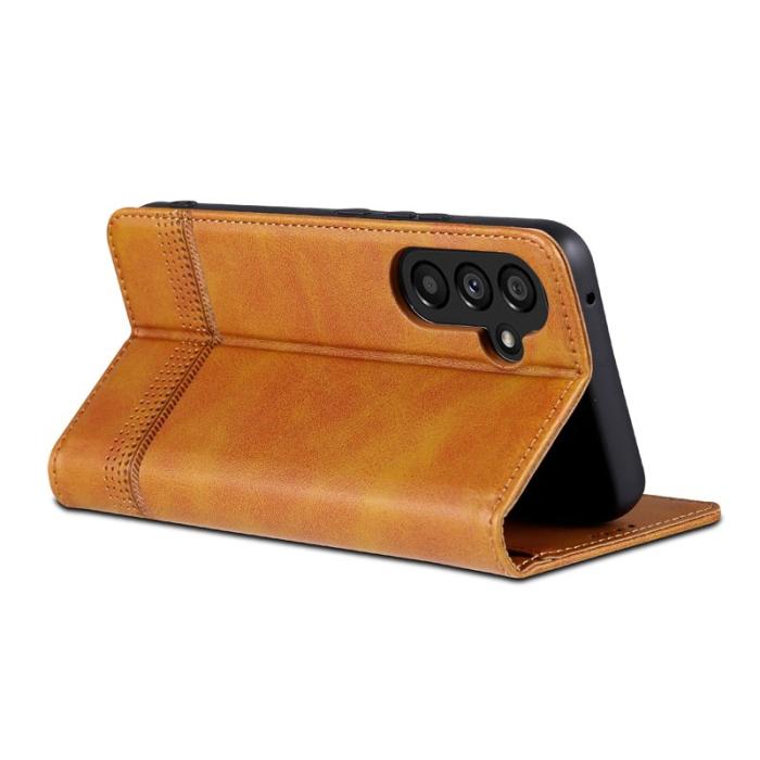 AZNS - AZNS Samsung Galaxy S23 FE Fodral Flip PU Läder - Brun